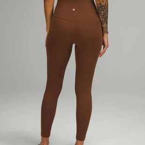 Lululemon Wundertrain leggings roasted brown size 8, 25 inch leggings